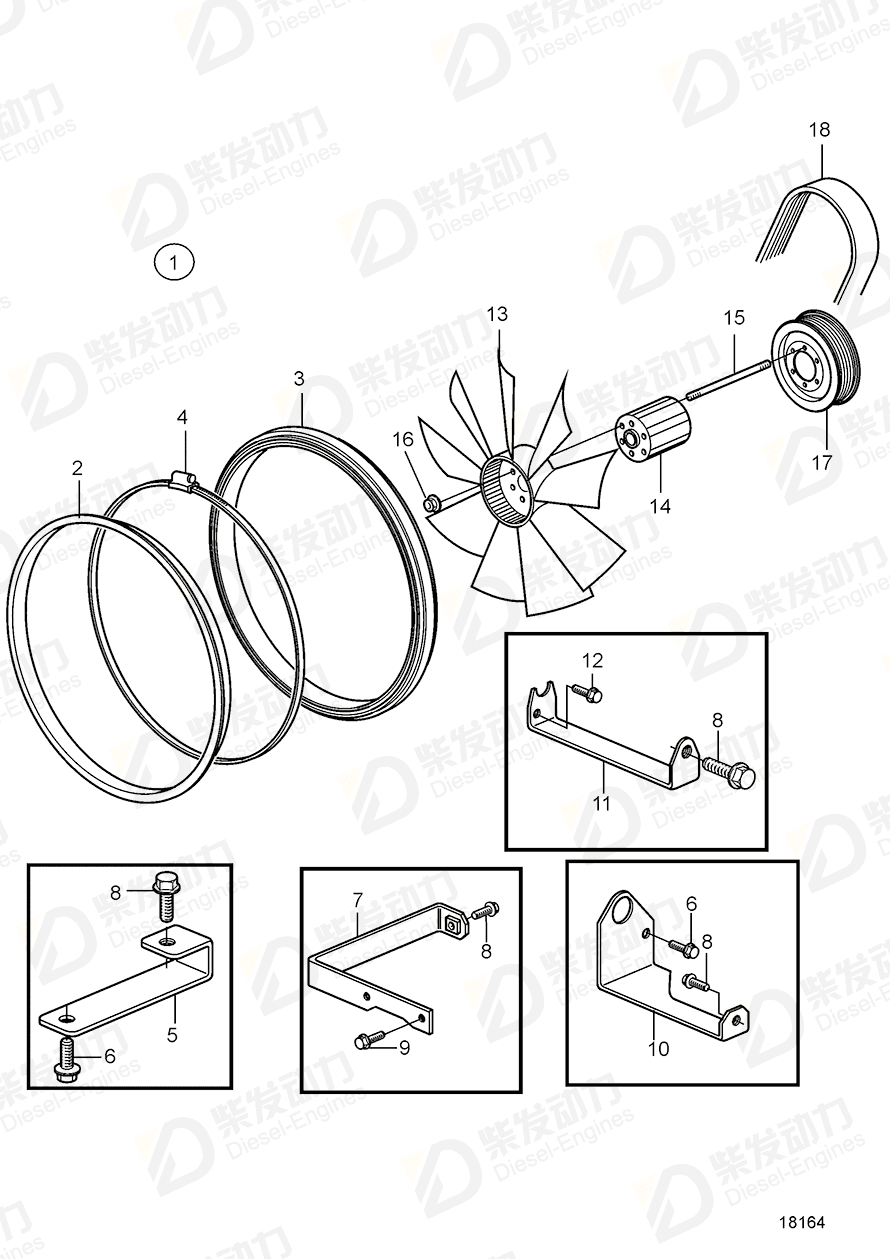 VOLVO Bracket 3829953 Drawing